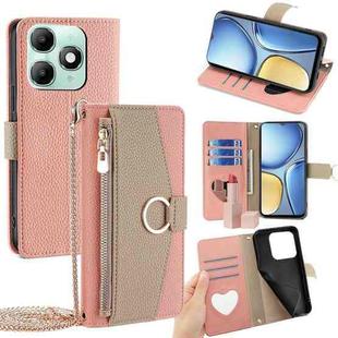 For itel A90 4G Crossbody Litchi Texture Leather Phone Case(Pink)
