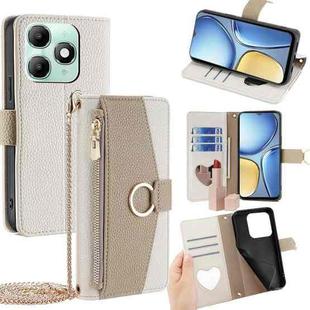 For itel A90 4G Crossbody Litchi Texture Leather Phone Case(White)