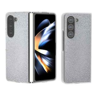 For Samsung Galaxy Z Fold5 Frosted Transparent Edge Diamond Phone Case(Silver)