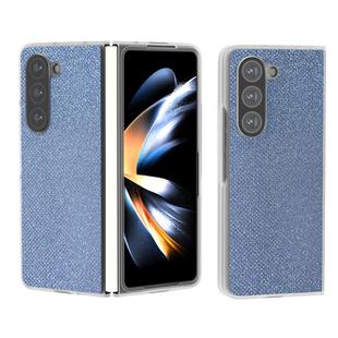For Samsung Galaxy Z Fold6 5G Frosted Transparent Edge Diamond Phone Case(Blue)