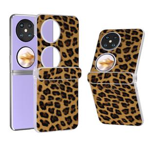 For Huawei Pocket 2 Three Parts Frosted Transparent Frame Leopard Pattern Phone Case(Leopard Print)