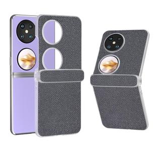 For Huawei Pocket 2 Three Parts Frosted Transparent Frame Diamond Phone Case(Black)