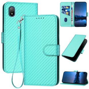 For Sony Xperia ACE 3 YX0070 Carbon Fiber Buckle Leather Phone Case with Lanyard(Light Blue)