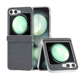 For Samsung Galaxy Z Flip6 Three Parts Frosted Transparent Frame Diamond Phone Case(Black)