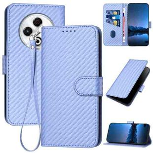 For Tecno Spark 30 4G YX0070 Carbon Fiber Buckle Leather Phone Case with Lanyard(Light Purple)