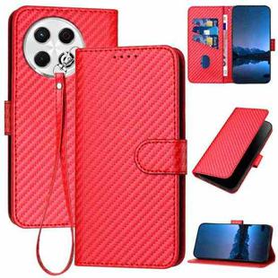 For Tecno Spark 30 Pro 4G YX0070 Carbon Fiber Buckle Leather Phone Case with Lanyard(Red)