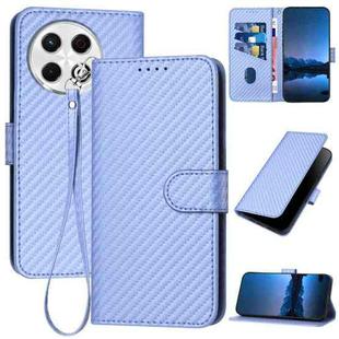 For Tecno Spark 30 Pro 4G YX0070 Carbon Fiber Buckle Leather Phone Case with Lanyard(Light Purple)