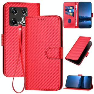 For Infinix Note 30 Pro YX0070 Carbon Fiber Buckle Leather Phone Case with Lanyard(Red)