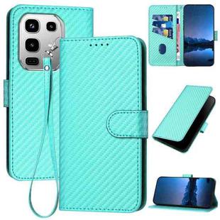 For Infinix Note 50 4G / Note 50 Pro 4G YX0070 Carbon Fiber Buckle Leather Phone Case with Lanyard(Light Blue)