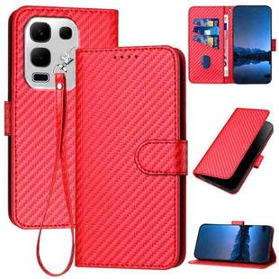 For Infinix Note 50s YX0070 Carbon Fiber Buckle Leather Phone Case with Lanyard(Red)