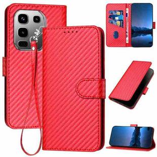 For Infinix Note 50 Pro+ YX0070 Carbon Fiber Buckle Leather Phone Case with Lanyard(Red)