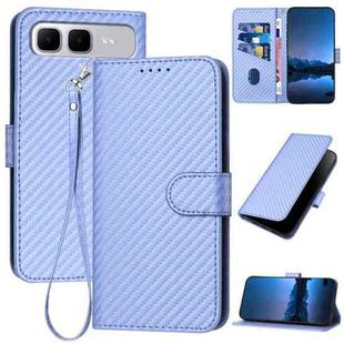 For Infinix Smart 10 Plus 4G YX0070 Carbon Fiber Buckle Leather Phone Case with Lanyard(Light Purple)