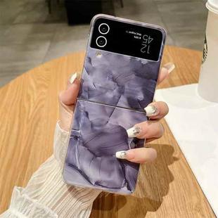 For Samsung Galaxy Z Flip3 / Flip4 Creative Porcelain Painting PC Full Coverage Fold Shockproof Phone Case(Purple)