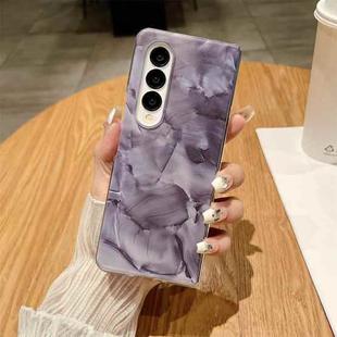 For Samsung Galaxy Z Fold3 / Fold4 Creative Porcelain Painting PC Full Coverage Fold Shockproof Phone Case(Purple)