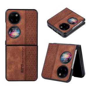 For Huawei Pocket 2 AZNS 3D Embossed Skin Feel Phone Case(Brown)