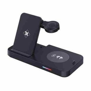 For Apple Series 3 in 1 15W Earphones/Phones/Watch Fold Wireless Charger Stand(Black)