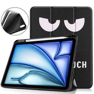 For iPad Air 11 2024 / 2025 Custer Painted 3-Fold Holder Smart Leather Tablet Case(Big Eye ME)