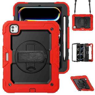 For iPad Pro 11 2024 Silicone Hybrid PC Tablet Protective Case(Red+Black)
