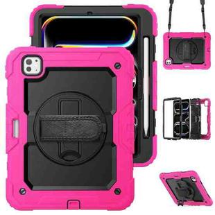 For iPad Pro 11 2024 Silicone + PC Tablet Protective Case(Black+Rose Red)