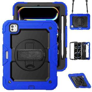 For iPad Pro 11 2024 Silicone + PC Tablet Protective Case(Black+Dark Blue)