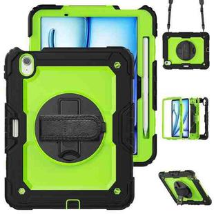 For iPad Air 11 2024 Silicone + PC Tablet Protective Case(Yellow Green+Black)