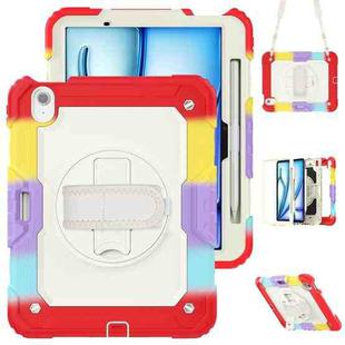 For iPad Air 11 2024 Silicone + PC Tablet Protective Case(Rainbow Red)