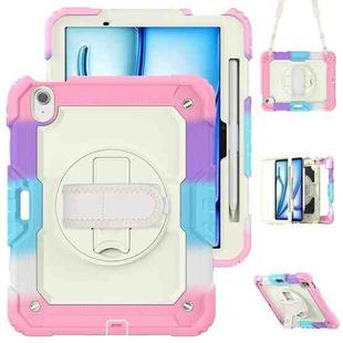 For iPad Air 11 2024 Silicone + PC Tablet Protective Case(Rainbow Pink)