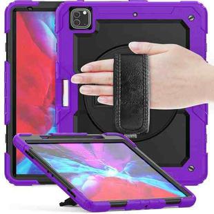 For iPad Pro 13 2024 Silicone + PC Tablet Protective Case(Purple+Black)