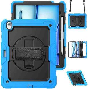 For iPad Air 13 2024 Silicone + PC Tablet Protective Case(Black+Light Blue)