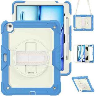 For iPad Air 13 2024 Silicone + PC Tablet Protective Case(Cream+Navy Blue)