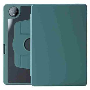 For Huawei MatePad Pro 11 2022 / 2024 Acrylic 360 Degree Rotation Holder Tablet Leather Case(Dark Green)