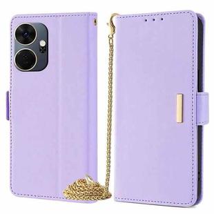 For Itel P55+ 4G Crossbody Chain Leather Phone Case(Purple)