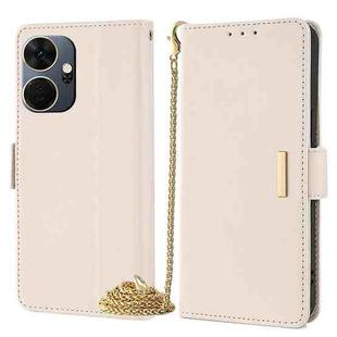 For Itel P55+ 4G Crossbody Chain Leather Phone Case(White)