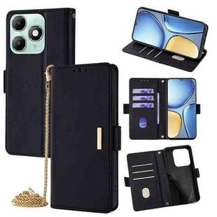 For Itel A90 4G Crossbody Chain Leather Phone Case(Black)