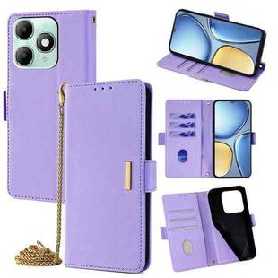For Itel A90 4G Crossbody Chain Leather Phone Case(Purple)