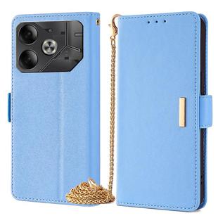 For Tecno Pova 6 5G Crossbody Chain Leather Phone Case(Blue)