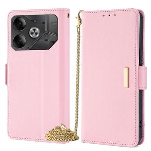 For Tecno Pova 6 5G Crossbody Chain Leather Phone Case(Pink)