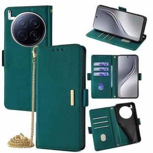 For Tecno Camon 40 Premier 5G Crossbody Chain Leather Phone Case(Green)