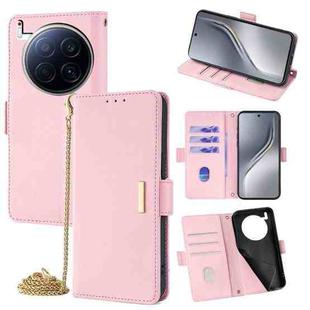 For Tecno Camon 40 Premier 5G Crossbody Chain Leather Phone Case(Pink)
