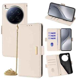 For Tecno Camon 40 Premier 5G Crossbody Chain Leather Phone Case(White)