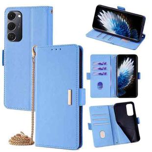 For Tecno Spark 40 Pro+ 4G Crossbody Chain Leather Phone Case(Blue)
