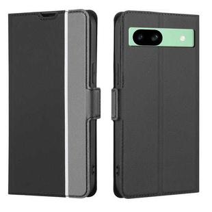 For Google Pixel 8a Twill Texture Side Button Leather Phone Case(Black)