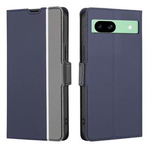 For Google Pixel 8a Twill Texture Side Button Leather Phone Case(Blue)