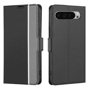 For Google Pixel 9 Pro XL Twill Texture Side Button Leather Phone Case(Black)