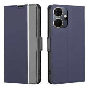 For Itel P55+ 4G Twill Texture Side Button Leather Phone Case(Blue)