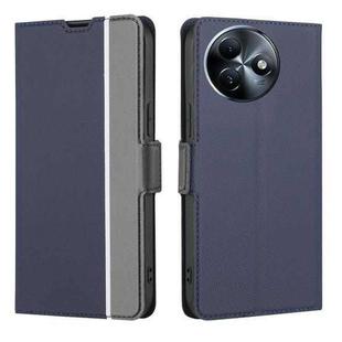 For Itel S24 4G Twill Texture Side Button Leather Phone Case(Blue)