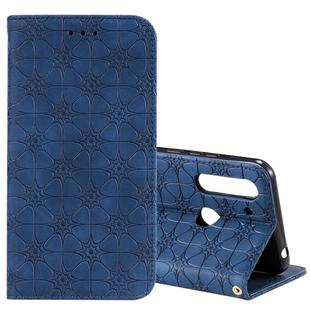 For Motorola Moto G8 Power Lite Lucky Flowers Embossing Pattern Magnetic Horizontal Flip Leather Case with Holder & Card Slots(Blue)