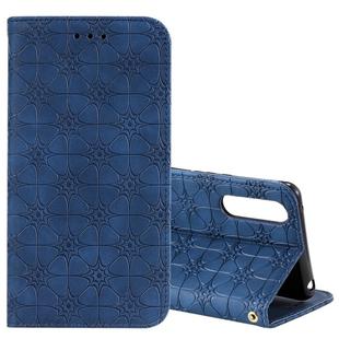 For Sony Xperia 10 II Lucky Flowers Embossing Pattern Magnetic Horizontal Flip Leather Case with Holder & Card Slots(Blue)