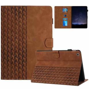 For Samsung Galaxy Tab A7 10.4 T500 Building Blocks Embossed Leather Smart Tablet Case(Brown)