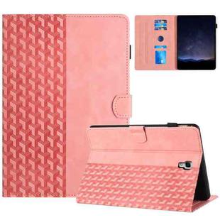 For Samsung Galaxy Tab A 10.5 T590 Building Blocks Embossed Leather Smart Tablet Case(Pink)